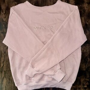 White Fox Oversized Hoodie - without the hood